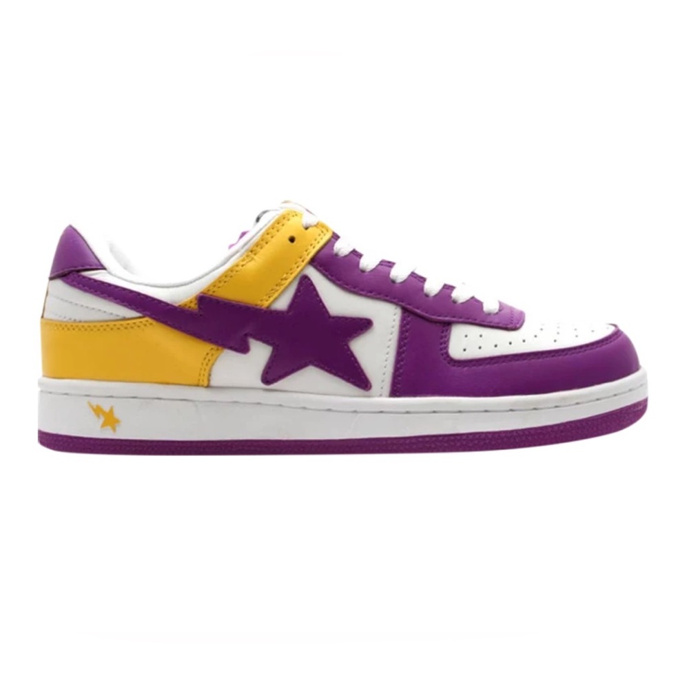 BAPE A BATHING APE purple/yellow skating sneakers-Women’s Size 8 1/2